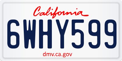 CA license plate 6WHY599