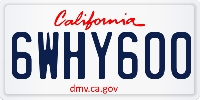 CA license plate 6WHY600