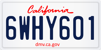 CA license plate 6WHY601