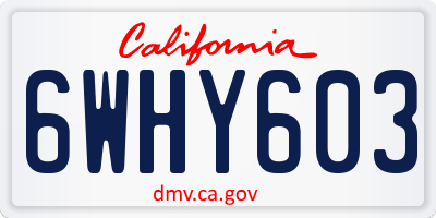 CA license plate 6WHY603