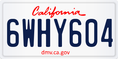 CA license plate 6WHY604
