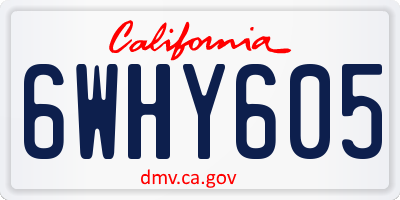 CA license plate 6WHY605