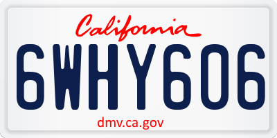 CA license plate 6WHY606