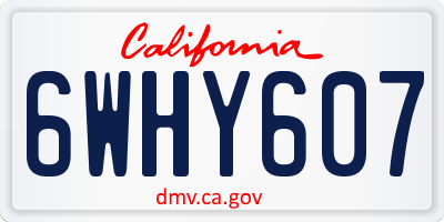 CA license plate 6WHY607
