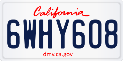 CA license plate 6WHY608
