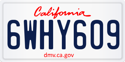 CA license plate 6WHY609