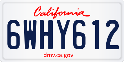 CA license plate 6WHY612
