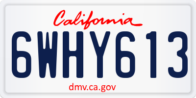 CA license plate 6WHY613