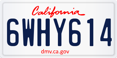 CA license plate 6WHY614