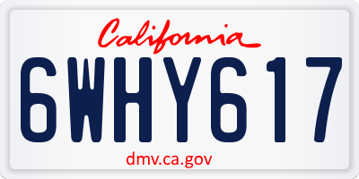 CA license plate 6WHY617