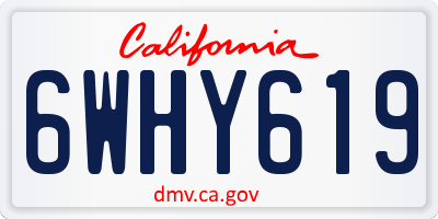 CA license plate 6WHY619