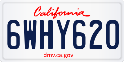 CA license plate 6WHY620