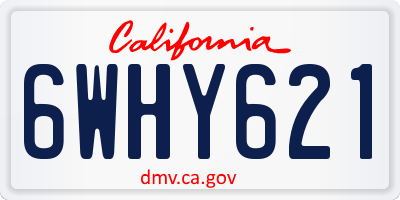 CA license plate 6WHY621