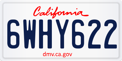 CA license plate 6WHY622