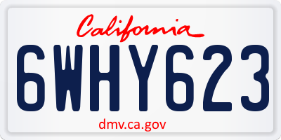 CA license plate 6WHY623