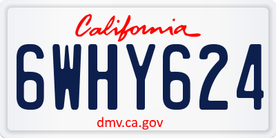 CA license plate 6WHY624