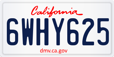 CA license plate 6WHY625