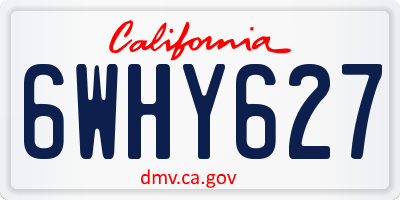CA license plate 6WHY627