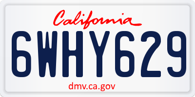 CA license plate 6WHY629