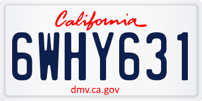 CA license plate 6WHY631