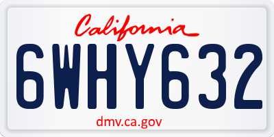 CA license plate 6WHY632