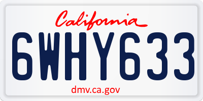 CA license plate 6WHY633