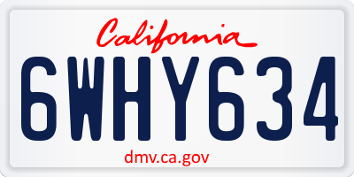 CA license plate 6WHY634