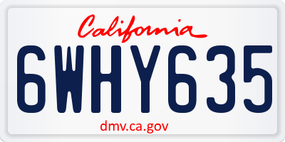 CA license plate 6WHY635