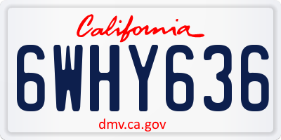 CA license plate 6WHY636