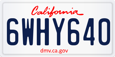 CA license plate 6WHY640