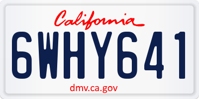 CA license plate 6WHY641
