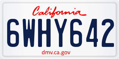 CA license plate 6WHY642