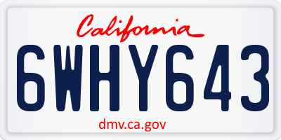 CA license plate 6WHY643