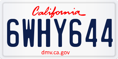 CA license plate 6WHY644