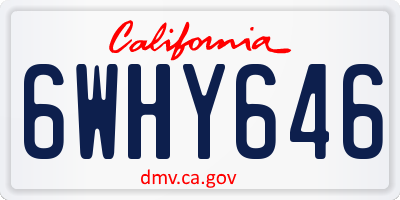 CA license plate 6WHY646