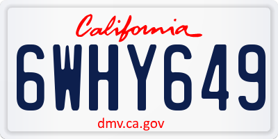 CA license plate 6WHY649