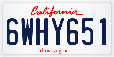 CA license plate 6WHY651