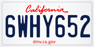 CA license plate 6WHY652