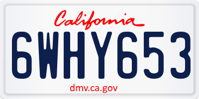 CA license plate 6WHY653