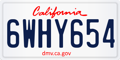 CA license plate 6WHY654
