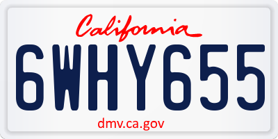 CA license plate 6WHY655