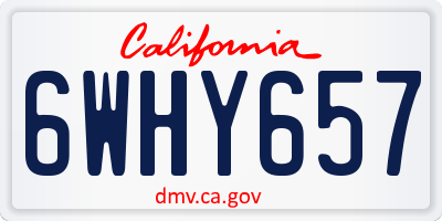 CA license plate 6WHY657