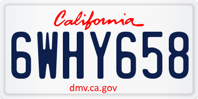 CA license plate 6WHY658