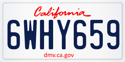 CA license plate 6WHY659