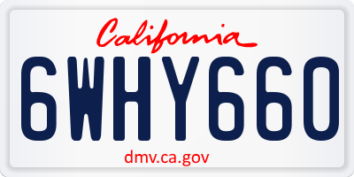 CA license plate 6WHY660