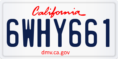 CA license plate 6WHY661