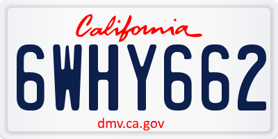 CA license plate 6WHY662