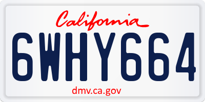 CA license plate 6WHY664