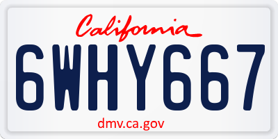 CA license plate 6WHY667