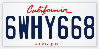 CA license plate 6WHY668